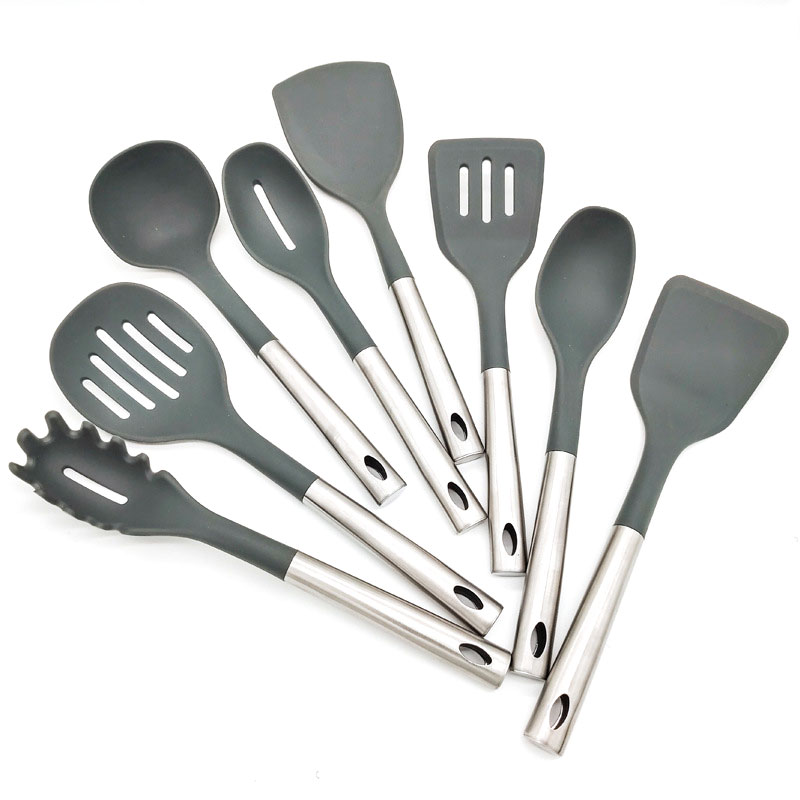 8pc Dụng cụ nhà bếp bằng silicon dễ dàng làm sạch Dụng cụ nấu ăn
